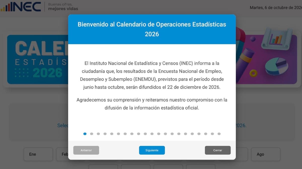 INEC posterga hasta diciembre la publicación de cinco meses de datos de empleo